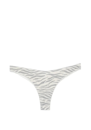 MC2 Saint Barth Naomi zebra-print Lurex bikini bottoms - Neutrals