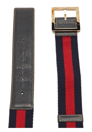 Gucci Pre-Owned Web stripe buckle belt - Blue