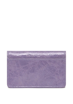 Maison Margiela crackled leather Four Stitches card holder - Purple