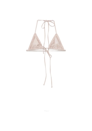 Frankies Bikinis Nick ruffled triangle bikini top - Neutrals