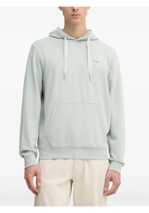 GUESS USA logo-embroidered drawstring hoodie - Green