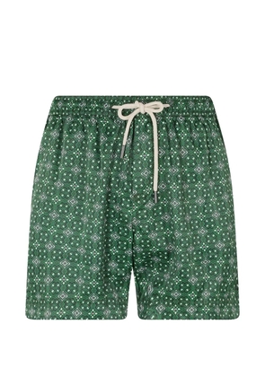 PENINSULA SWIMWEAR Capresa patterned drawstring-fastening swim shorts - Green