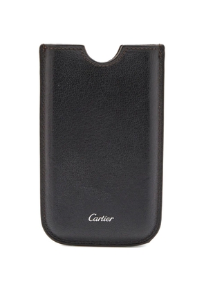 Cartier logo-print leather phone case - Brown