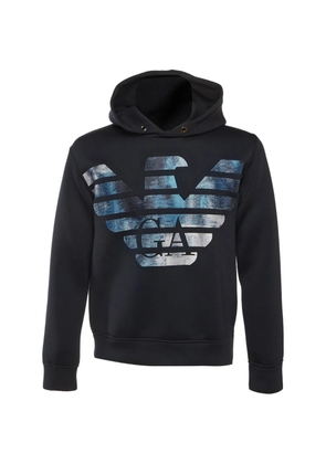 Emporio Armani Pre-Owned logo-embroidered hoodie - Blue