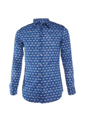 Etro Pre-Owned flamingo-print long-sleeve shirt - Blue