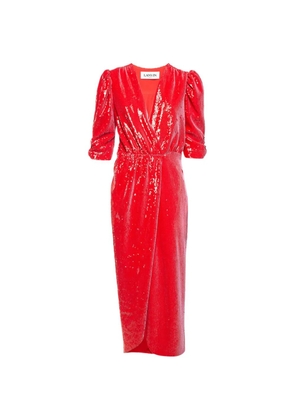 Lanvin Pre-Owned sequined wrap-style dress - Red