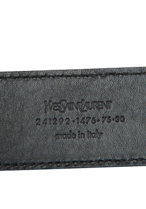 Saint Laurent Pre-Owned Y motif patent leather belt - Black