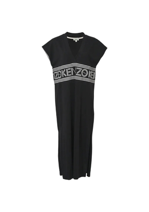 Kenzo Pre-Owned V-neck logo dress - Black