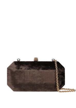 Tyler Ellis small Perry velvet clutch bag - Brown