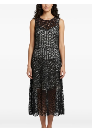 Paule Ka guipure lace sleeveless dress - Black