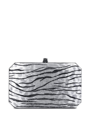 Tyler Ellis medium Perry tiger-print clutch bag - Silver