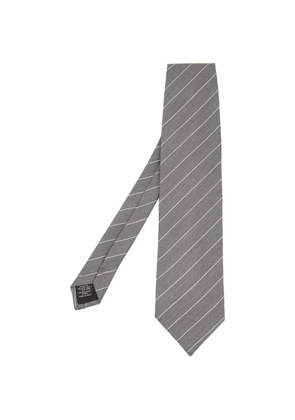 Emporio Armani Pre-Owned striped silk tie - Grey