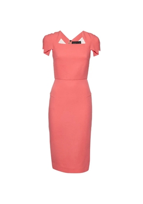 Roland Mouret square-neck midi dress - Pink