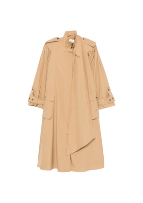 Chloé high-neck scarf gathered trench coat - Neutrals
