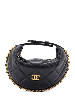 CHANEL Pre-Owned Chain Around Pouch Quilted Lambskin Extra Mini hobo bag - Black