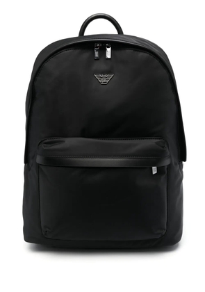 Emporio Armani logo-plaque backpack - Black