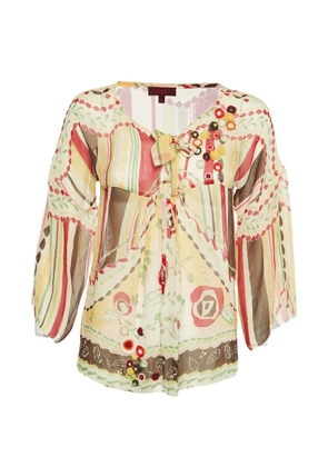 Kenzo Pre-Owned floral-print silk blouse - Neutrals