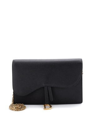 Christian Dior Pre-Owned Saddle Chain Leather clutch bag - Black