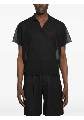 STEIN sheer-knit short-sleeve T-shirt - Black