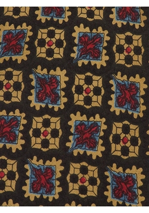 Fendi Pre-Owned geometric floral-print tie - Black