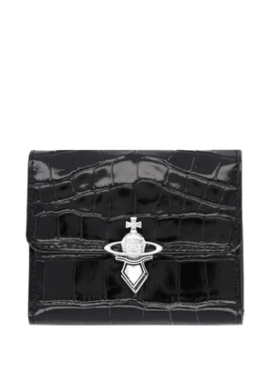 Vivienne Westwood Orb croc-effect leather wallet - Black
