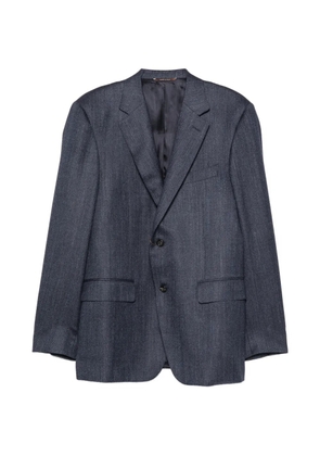 Canali herringbone-pattern notch-lapels jacket - Blue