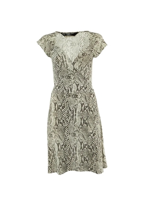 Norma Kamali Vintage snake-print wrap midi dress - Neutrals