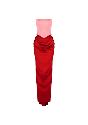 V:PM ATELIER Flavia corset-style draped maxi dress - Red