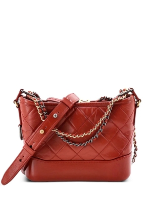 CHANEL Pre-Owned Gabrielle Quilted Aged Calfskin Small hobo bag - Brown