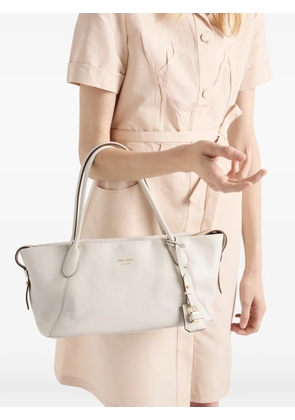 Prada large leather tote bag - Neutrals