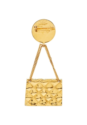 CHANEL Pre-Owned Hanging Flap Bag-motif pin brooch - Gold
