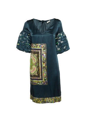 Dries Van Noten Pre-Owned printed silk shift mini dress - Green