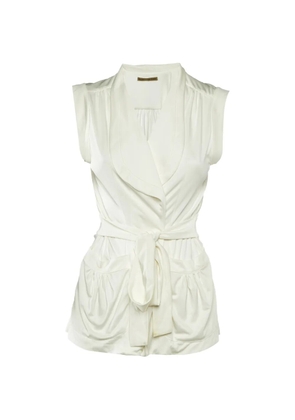Balenciaga Pre-Owned Balenciaga Off-White Jersey Wrap Top - Neutrals