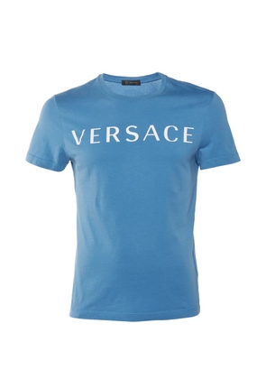 Versace Pre-Owned logo-print crew-neck T-shirt - Blue