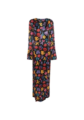 Love Moschino printed satin maxi dress - Black