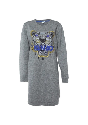 Kenzo Pre-Owned Tiger embroidered sweater dress - Grey