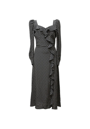 Alessandra Rich ruffled polka-dot dress - Black