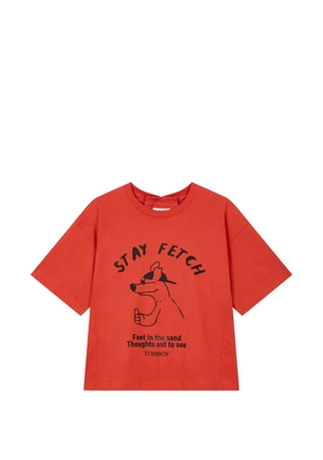 TOMBOY graphic-print box-pleat T-shirt - Orange