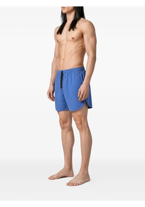 TRUE TRIBE grid-pattern drawstring-waist swim shorts - Blue