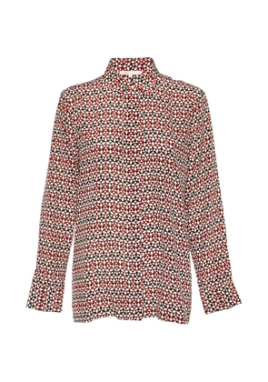 Maje geometric-print silk shirt - Red