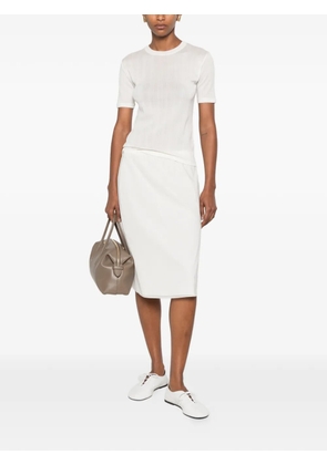 The Row Etina ribbed short-sleeve T-shirt - Neutrals