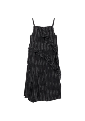 TOMBOY ruffled wave-stitch maxi dress - Black