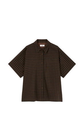TOMBOY check short-sleeve shirt - Brown
