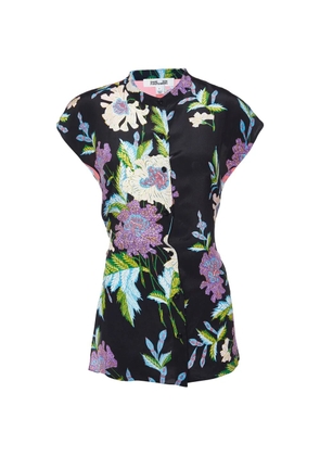 DVF Diane von Furstenberg floral-print silk blouse - Black