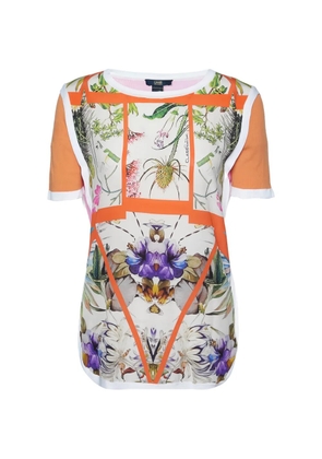 Cavalli Class floral-print knit T-shirt - White