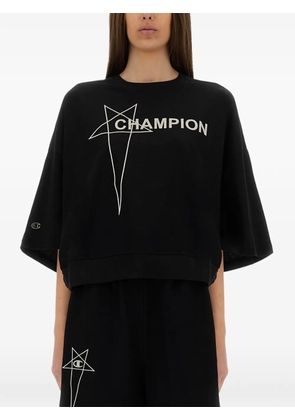 Rick Owens X Champion logo-print cropped T-shirt - Black