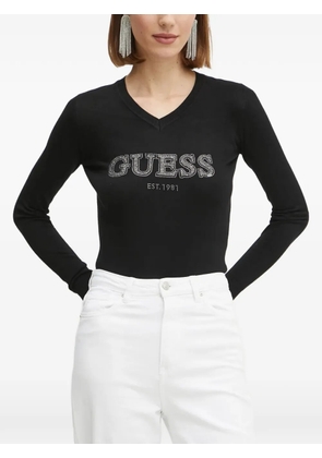 GUESS USA rhinestone-embellished long sleeve T-shirt - Black