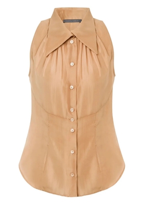 Alberta Ferretti sleeveless silk shirt - Neutrals