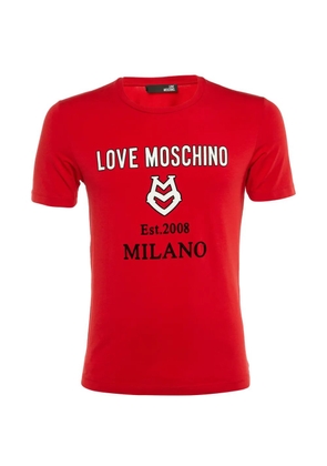 Love Moschino logo-print crew-neck T-Shirt - Red