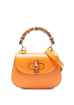 Gucci Pre-Owned 2016-2026 Mini Calfskin 1947 Bamboo Top Handle Bag satchel - Orange